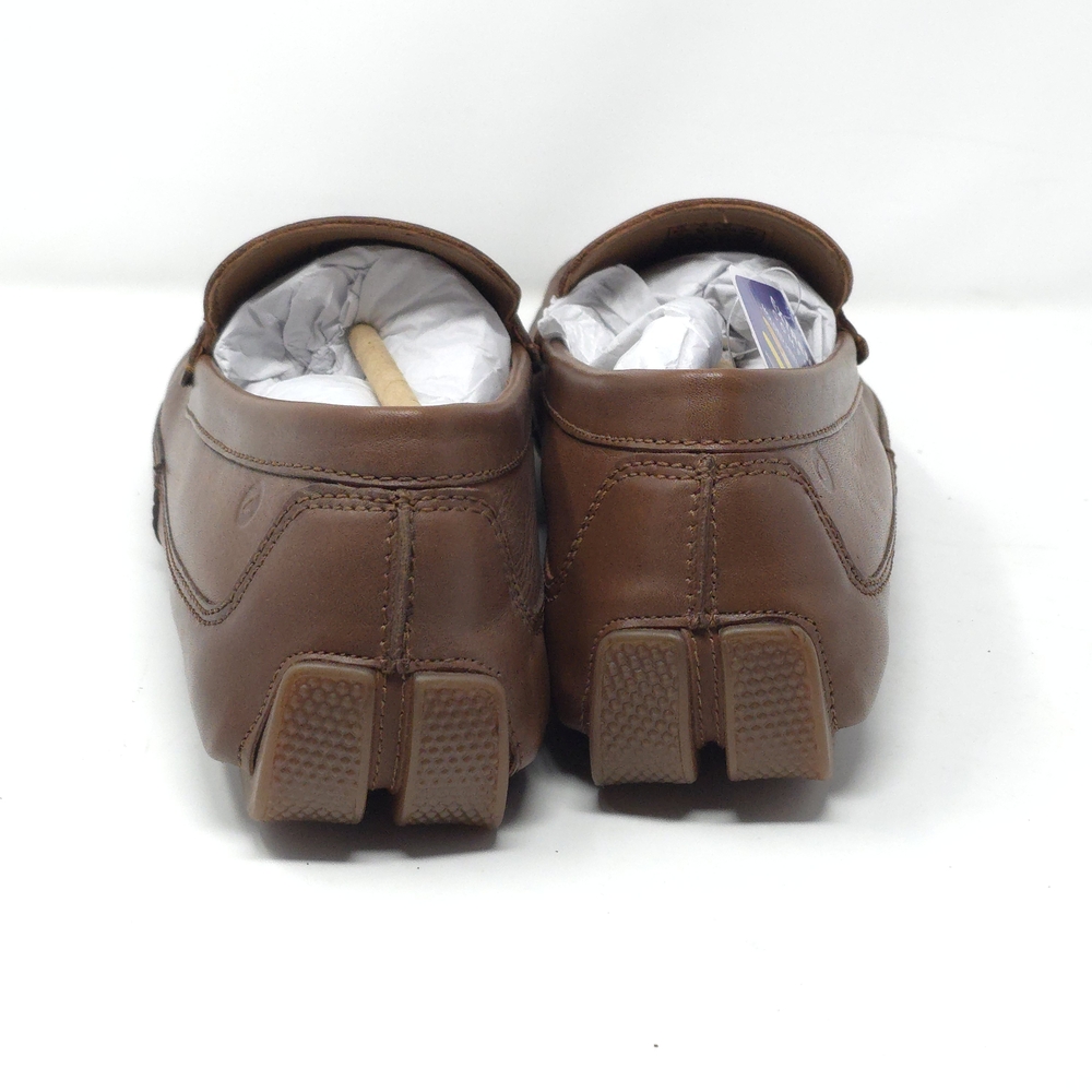 Clarks Markman Way Dark Tan Leather Loafer Slip On Shoes 9.5M - Picture 4 of 7
